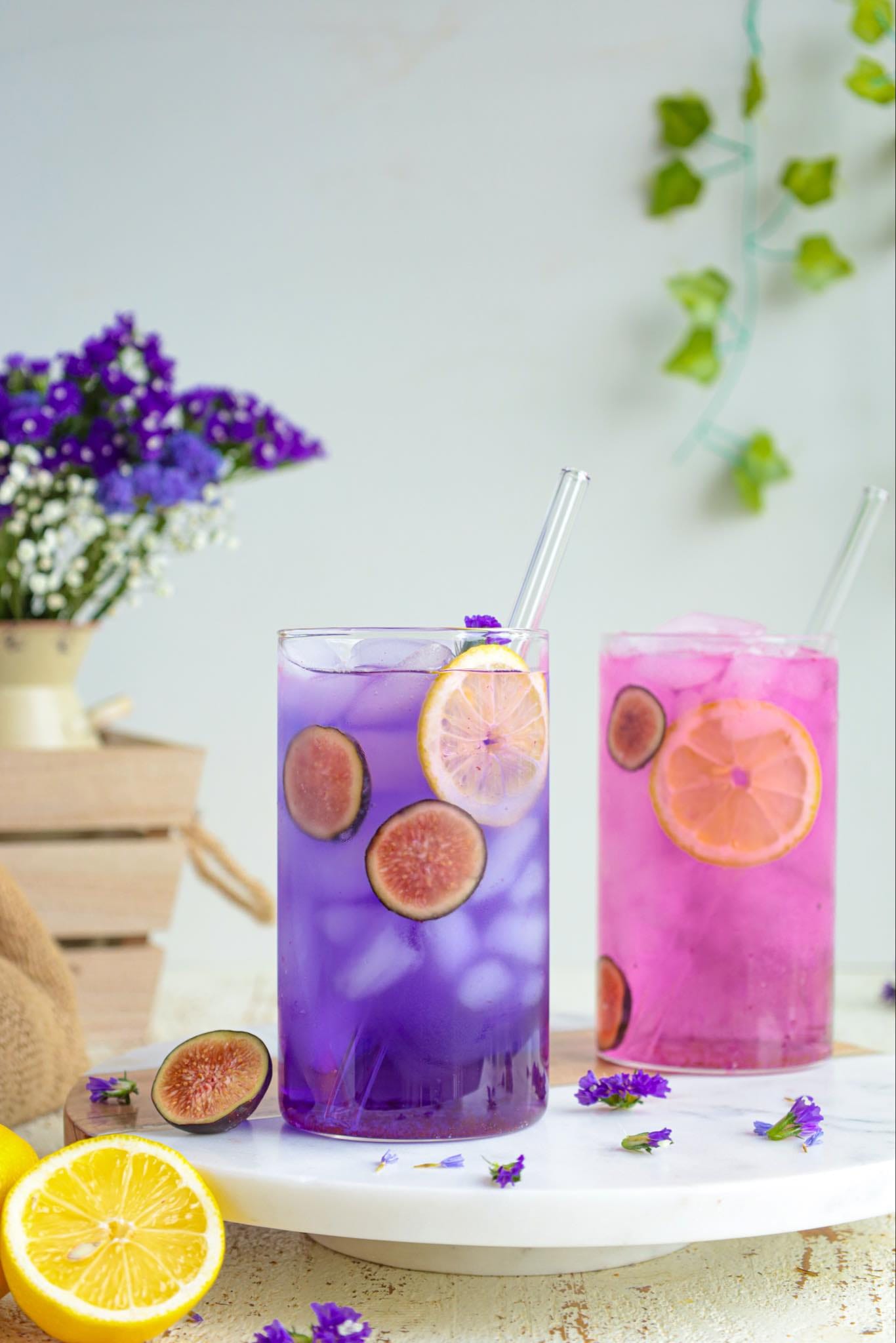 Lavander and pink cocktail